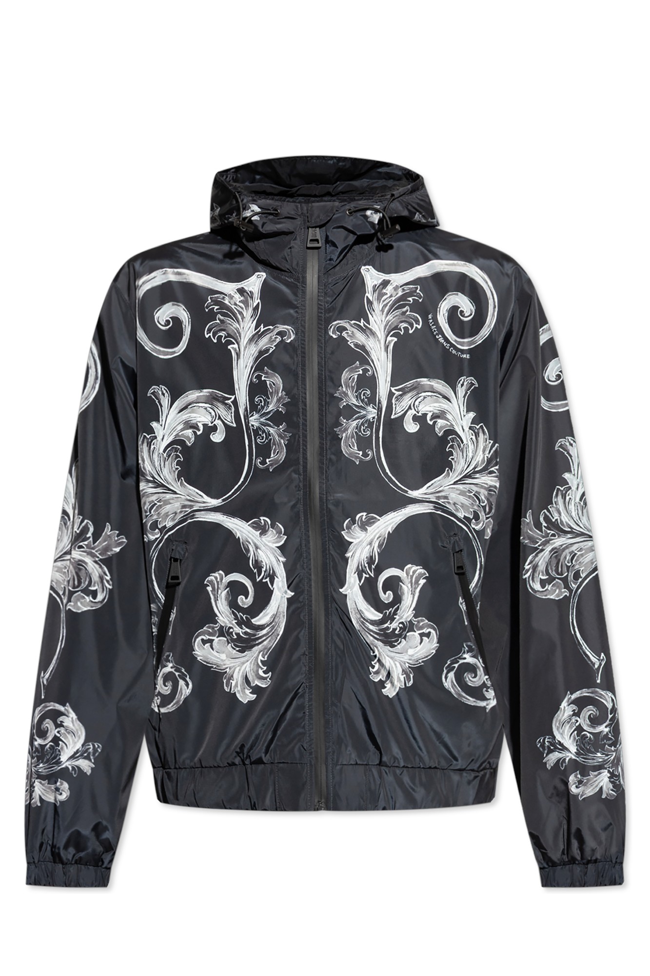 ジャケット・アウター VERSACE Baroque Hooded Zip Up Jacket Versace Jeans Couture baroque-print zip-up Hoodie | Black | FARFETCH